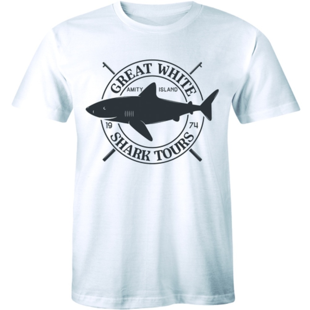 Great White Amity Island Shark Tours T-shirt Tee